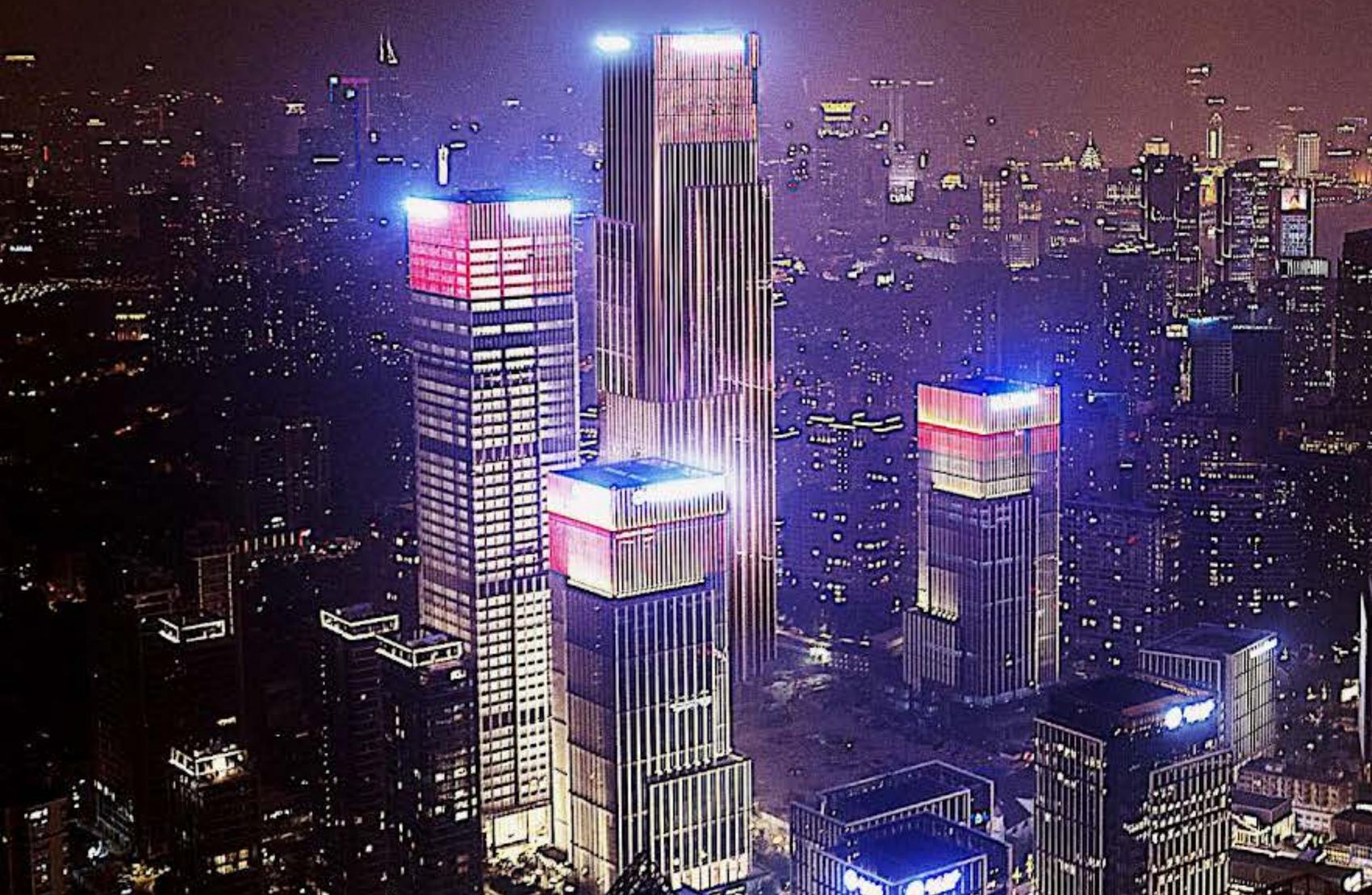 Shanghai Bund night skyline